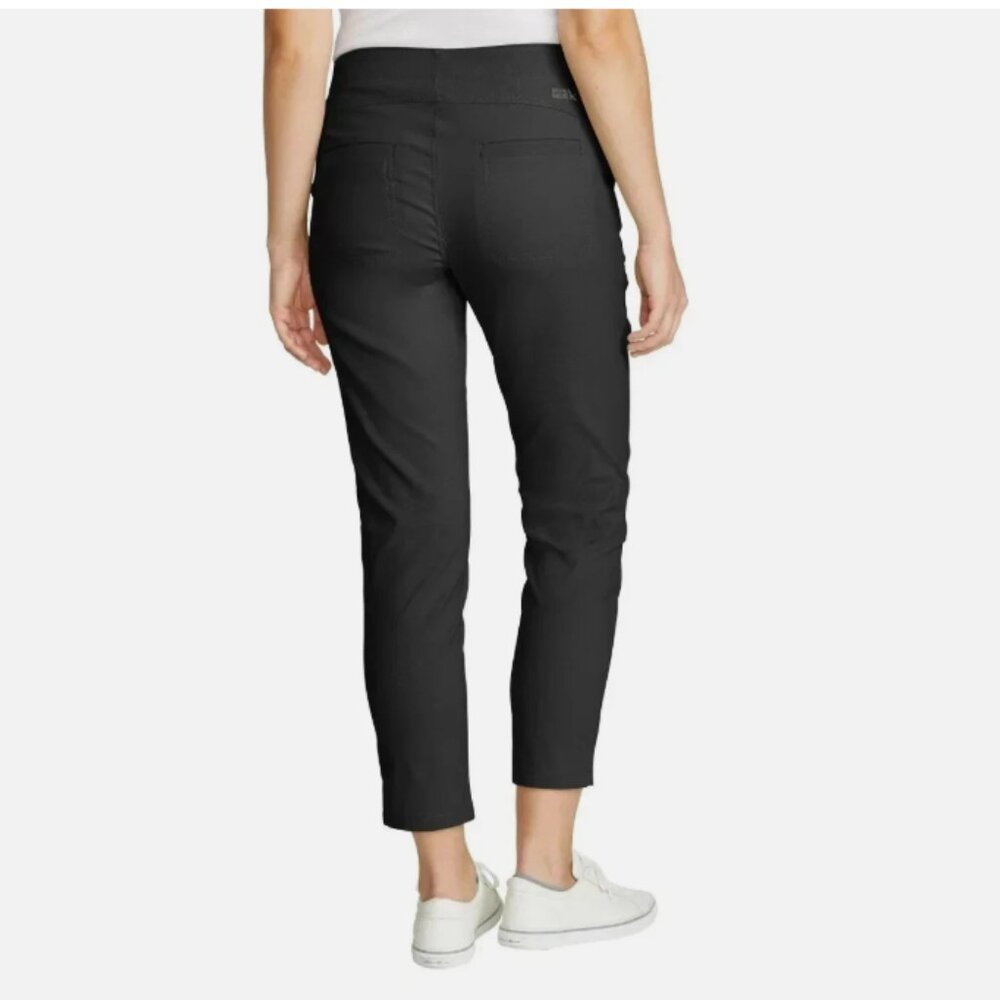 New! Eddie Bauer Women's Horizon straight ankle pants Black Size 6 - Picture 2 of 3